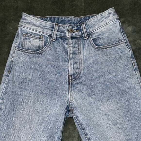 J.Galt Shanghai Jeans Women's XS Blue Denim 100% Cotton Frayed Hem Straight Leg - Picture 6 of 10